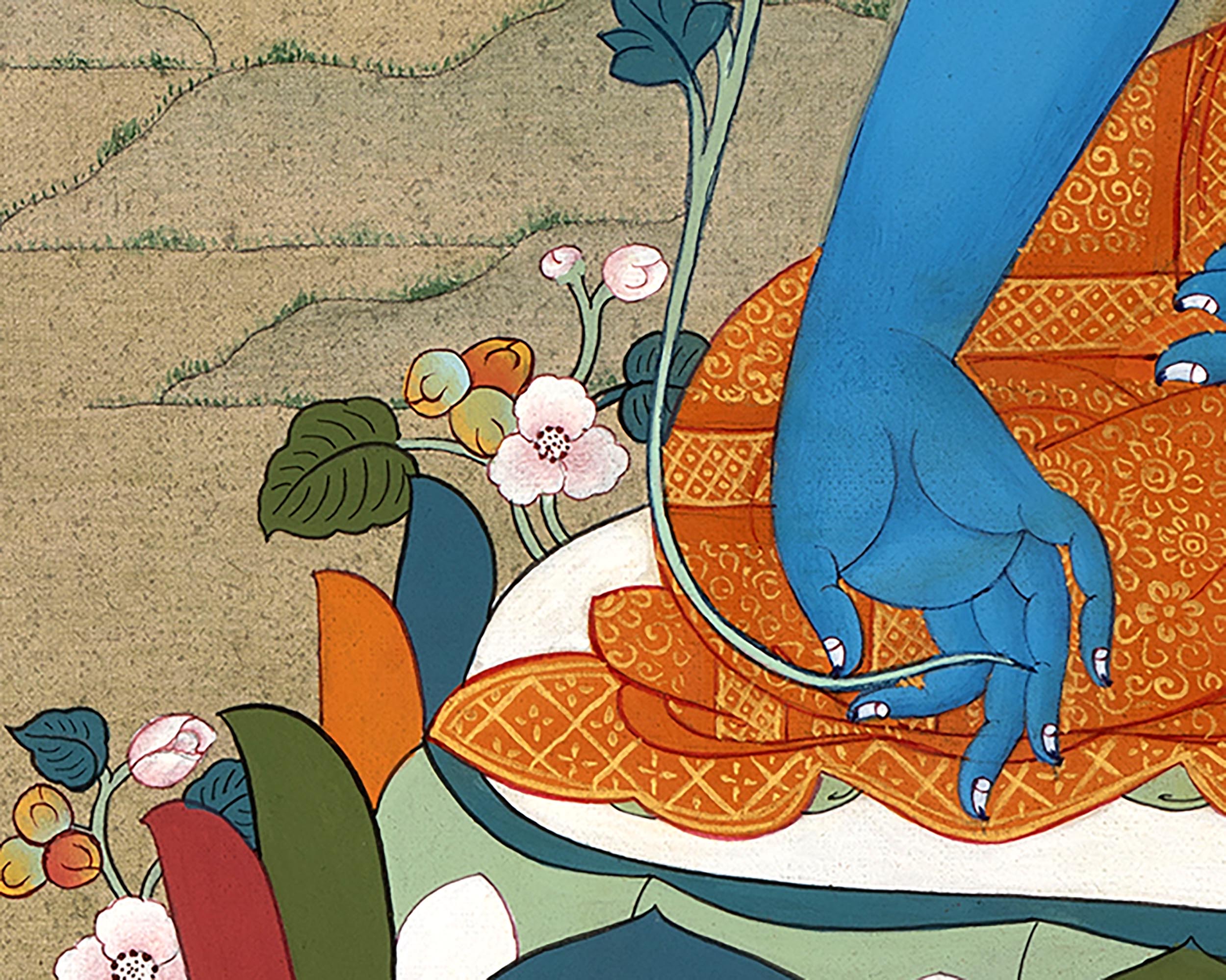 Blue Medicine Buddha | Lapis Lazuli | Tibetan Art Thangka