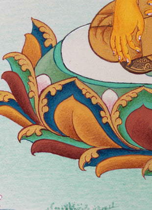 Hand-Painted Shakyamuni Buddha Mantra Practice Thangka | Historical Buddha Himalayan Artwork