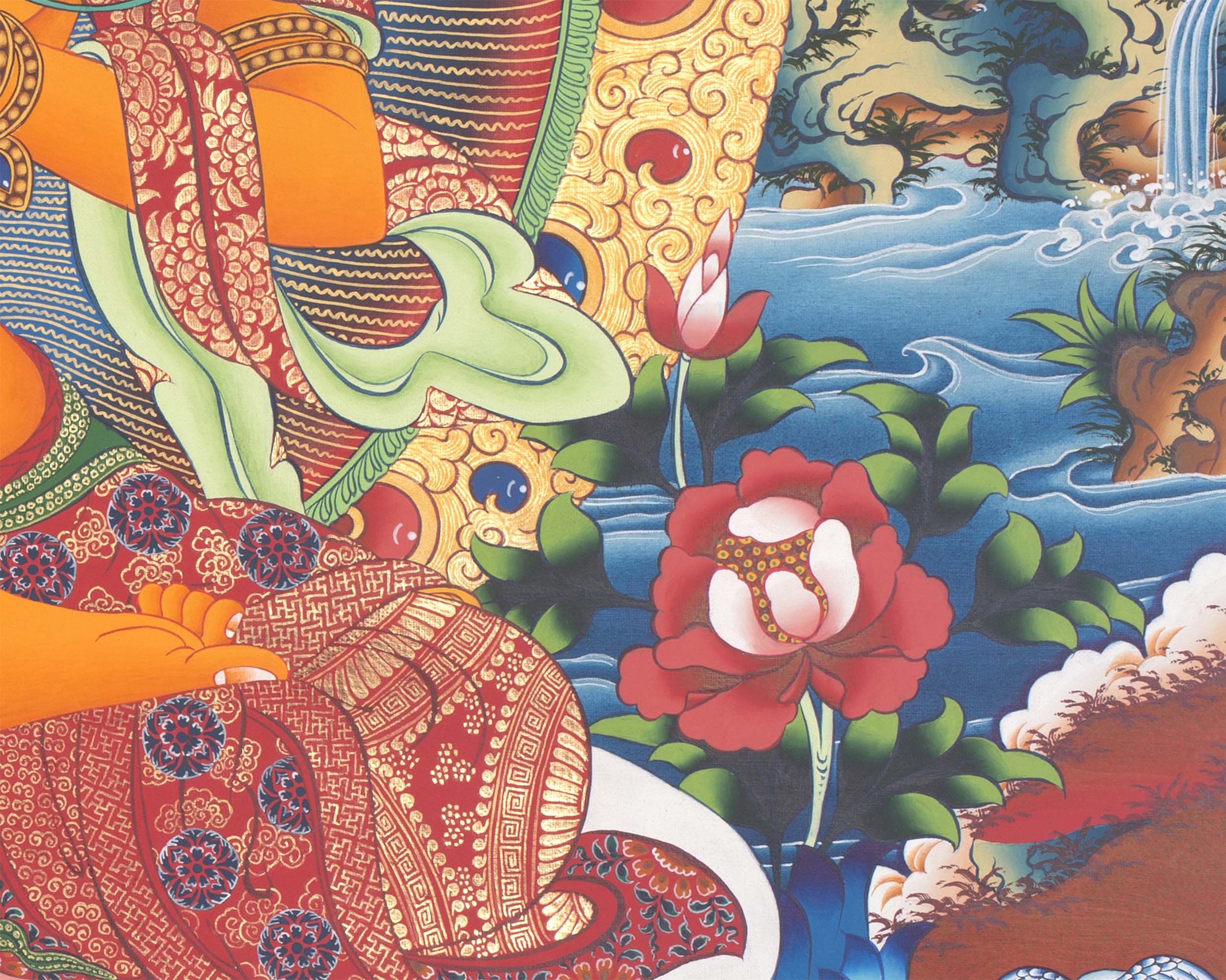 Buddhist Manjushri Print |  Traditional Wall Hanging Thangka