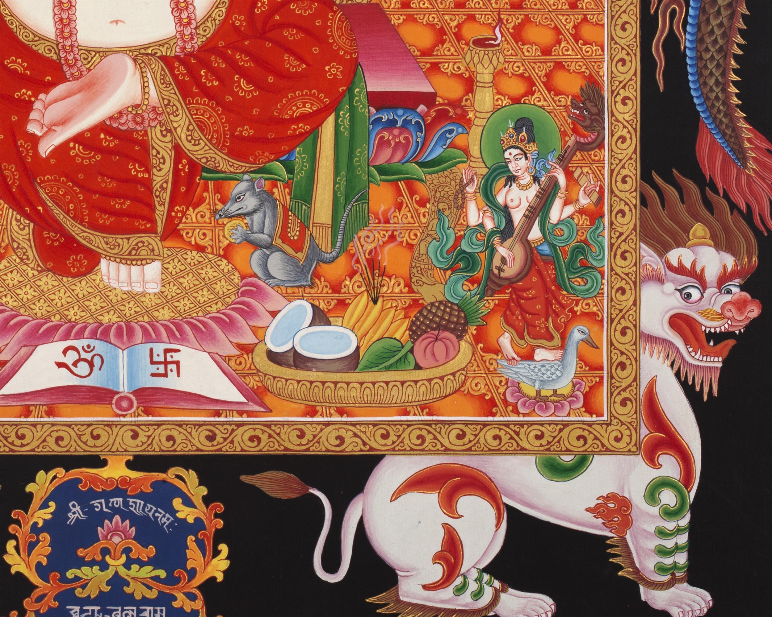 Ganesha Thangka Prints | Digital Printing | Religious Wall Decor