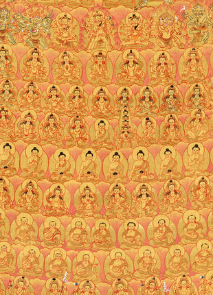 Refugee Tree Thangka | Golden Tsogksing Gelug Thangka