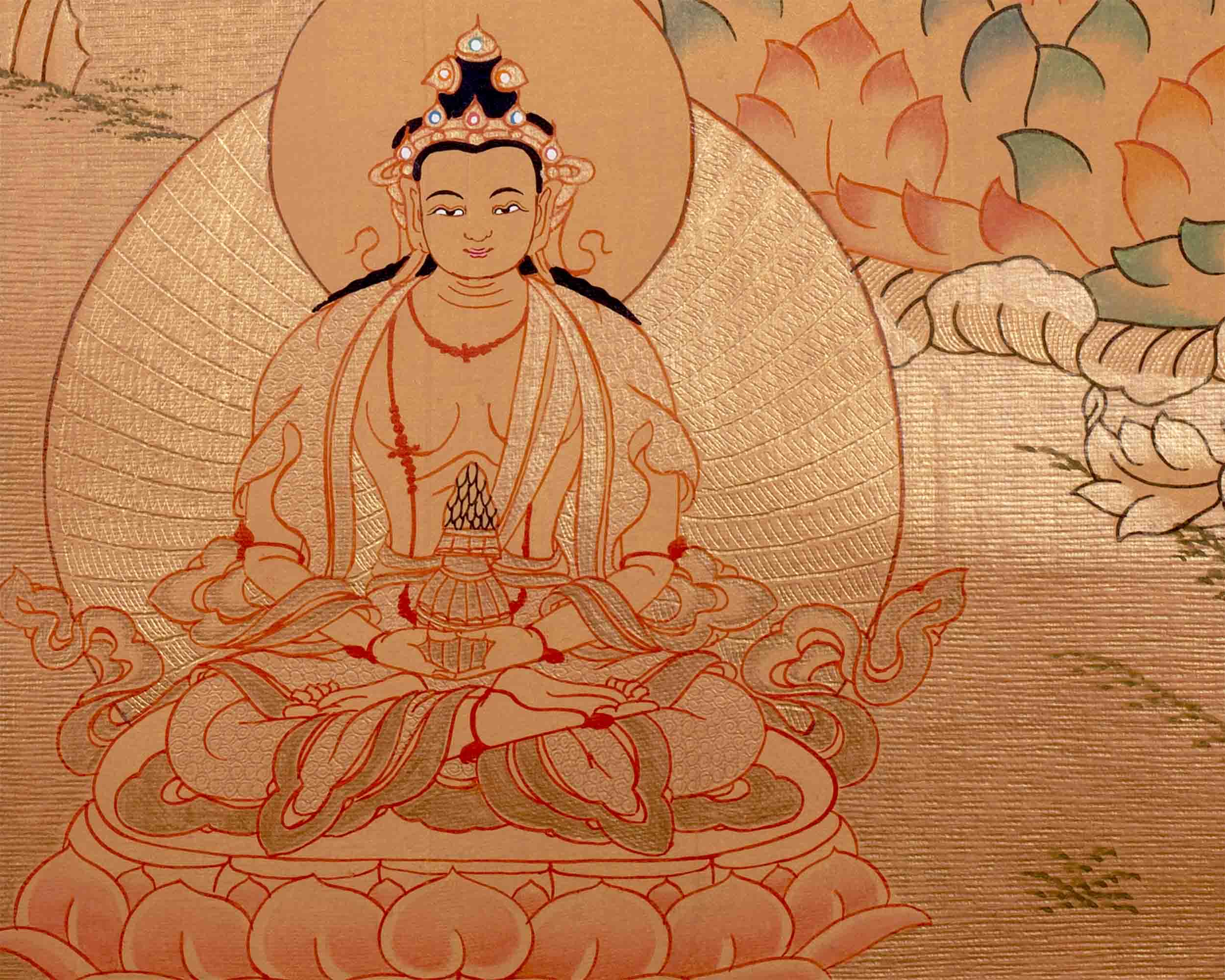 Tibetan White Tara Thangka | Wall Hanging Meditation and Yoga Art