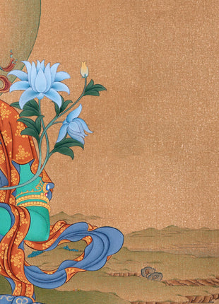 Green Tara Thangka Print | Buddhist Painting  | Digital Canvas Print