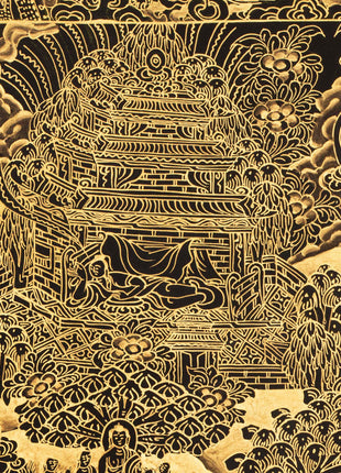 Gold Style Buddha Life Story | Tibetan Buddhist Wall Decoration Art Thangka