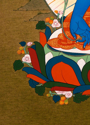 Buddha Of Medicine Bhaishajyaguru Thangka | Traditional Buddhist Art