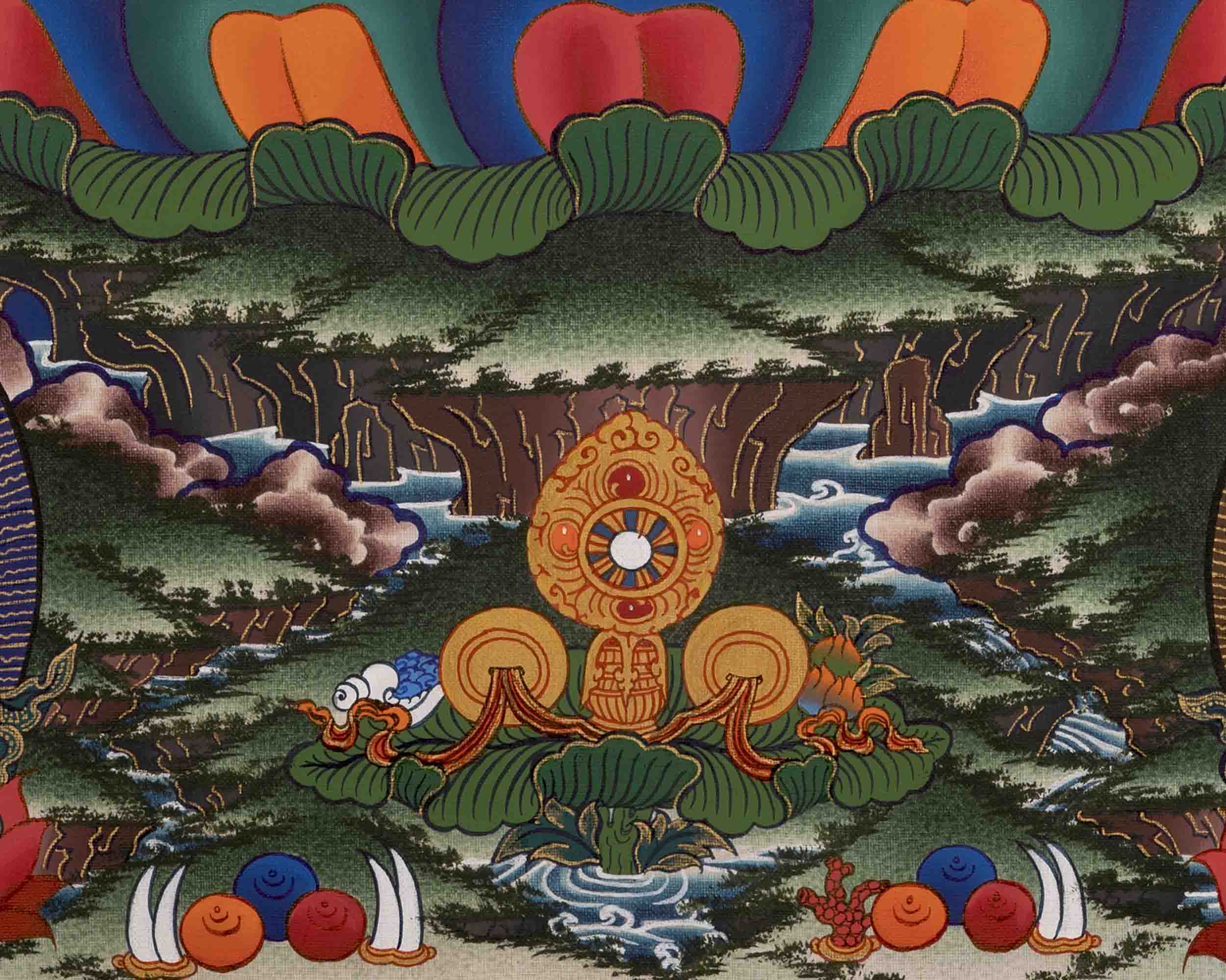 White Tara Thangka | Handpainted Female Bodhisattva | Wall Decors