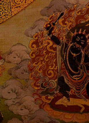 Vinatge Lokeshvara Chenresig Thangka | Traditional Artwork | Wall Decors