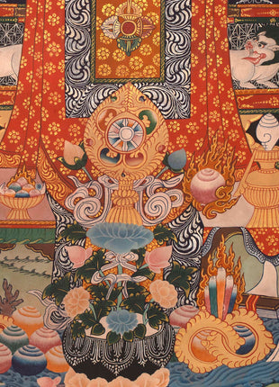 Shakyamuni Buddha Life Story | Vintage Original Hand-Painted Thangka