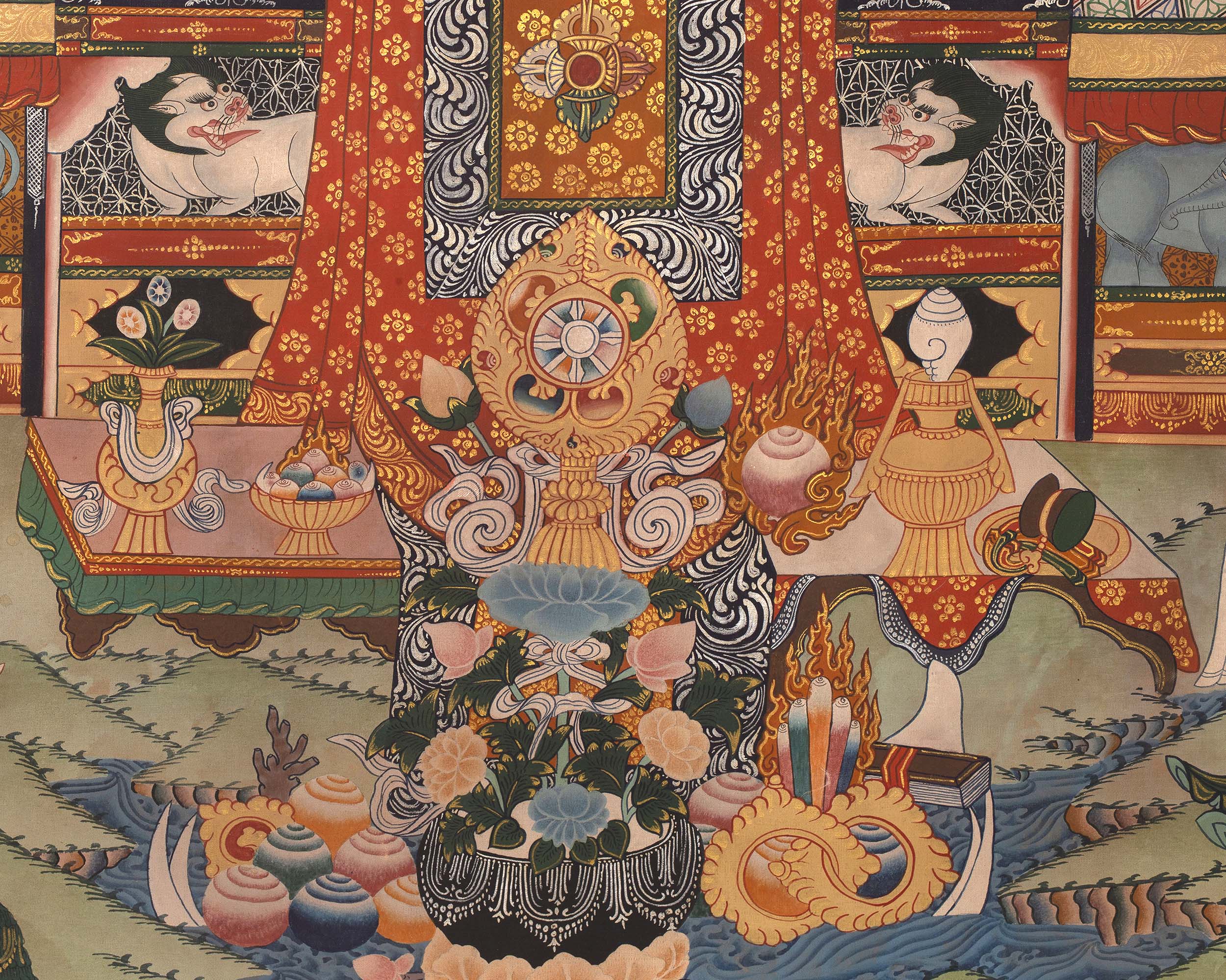 Shakyamuni Buddha Life Story | Vintage Original Hand-Painted Thangka