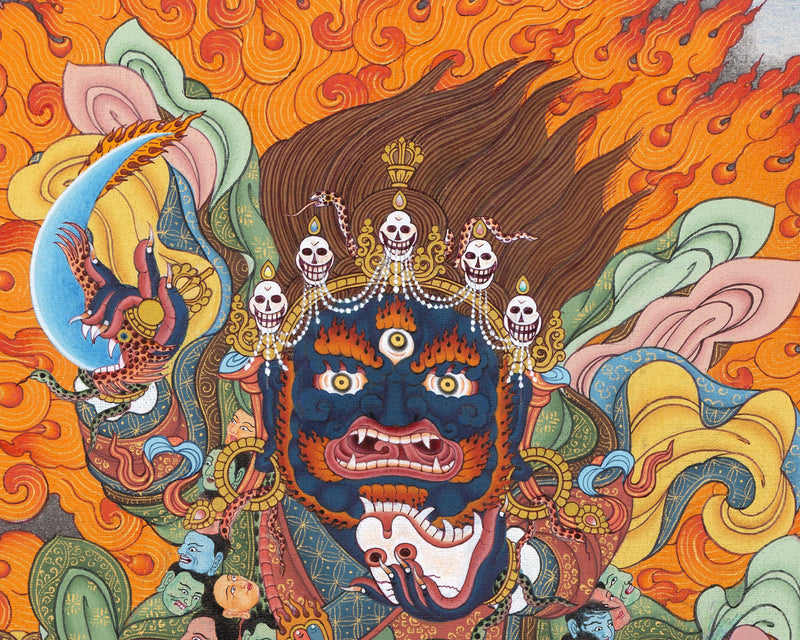 Mahakala Bernagchen | The Black Cloak | Tibetan Thangka Painting