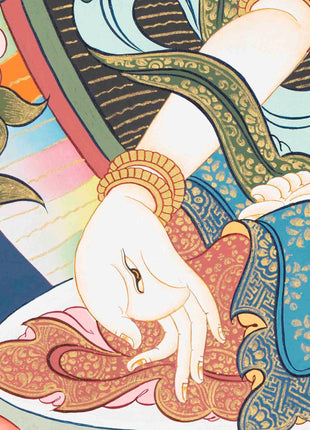 White Tara Thangka Painting | Religious Art | Wall Decors