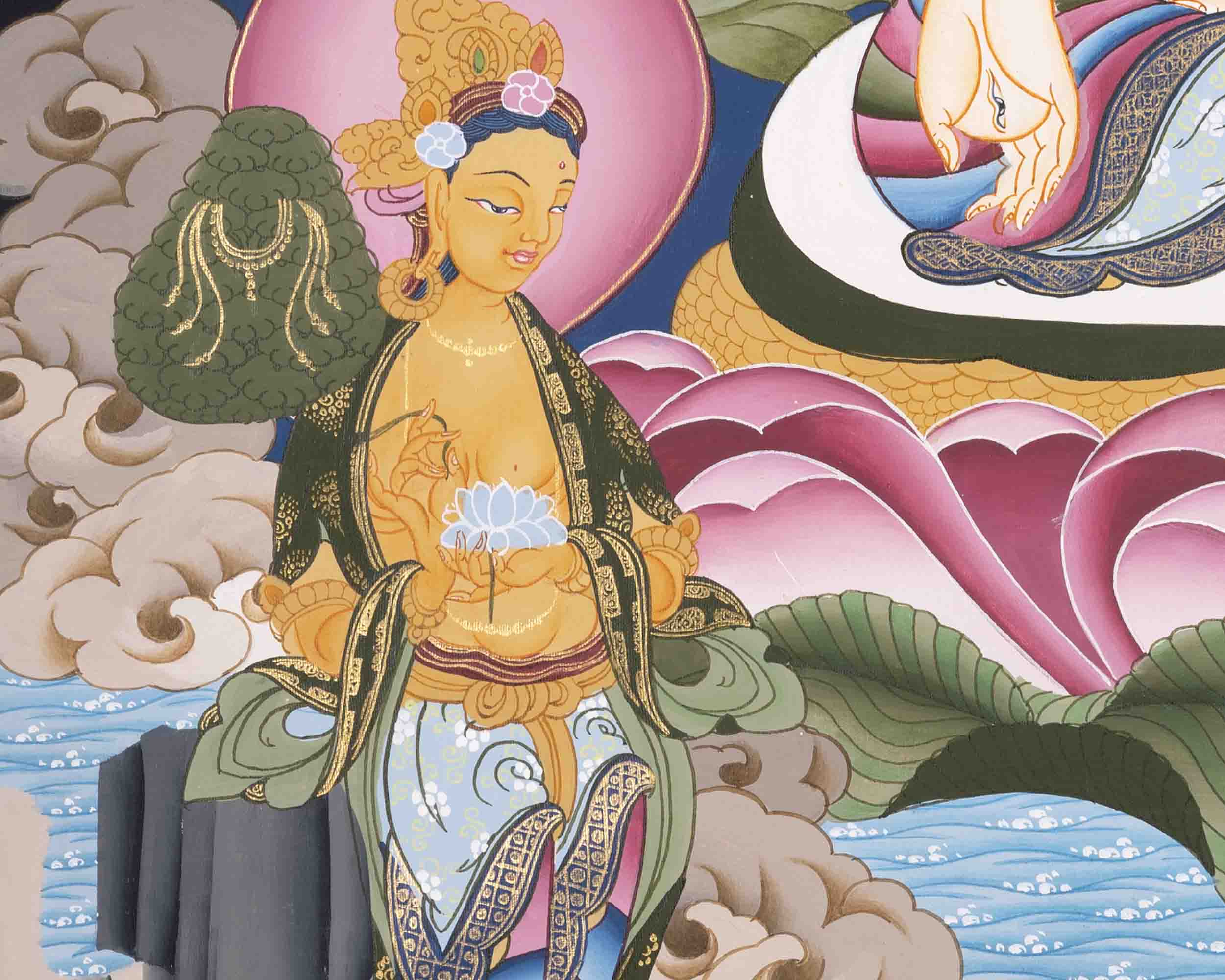 White Tara Thangka | Female Bodhisattva | Wall Hanging Decors