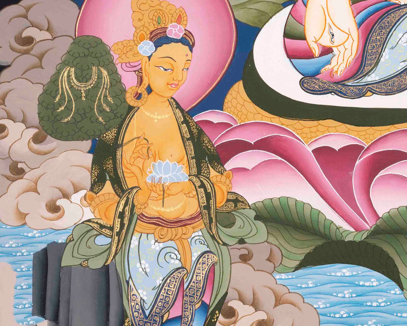 White Tara Thangka | Female Bodhisattva | Wall Hanging Decors