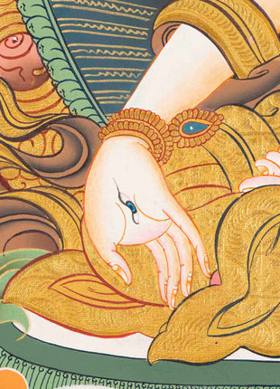 Female Bodhisattva Art | White Tara Thangka | Wall Decors