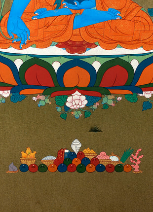 Medicine Buddha Thangka, Hand Painted Tibetan 24K Gold Thangka Painting
