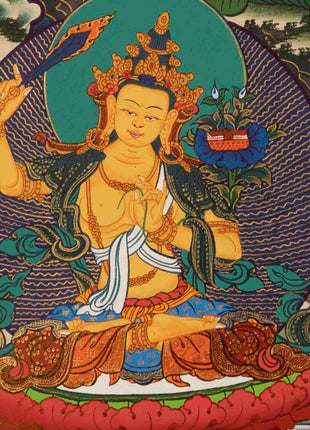 Bodhisattva Avalokitesvara Thangka | Handpainted Religious Painting
