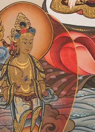 Tibetan White Tara Thangka | Female Bodhisattva Art | Wall Decors