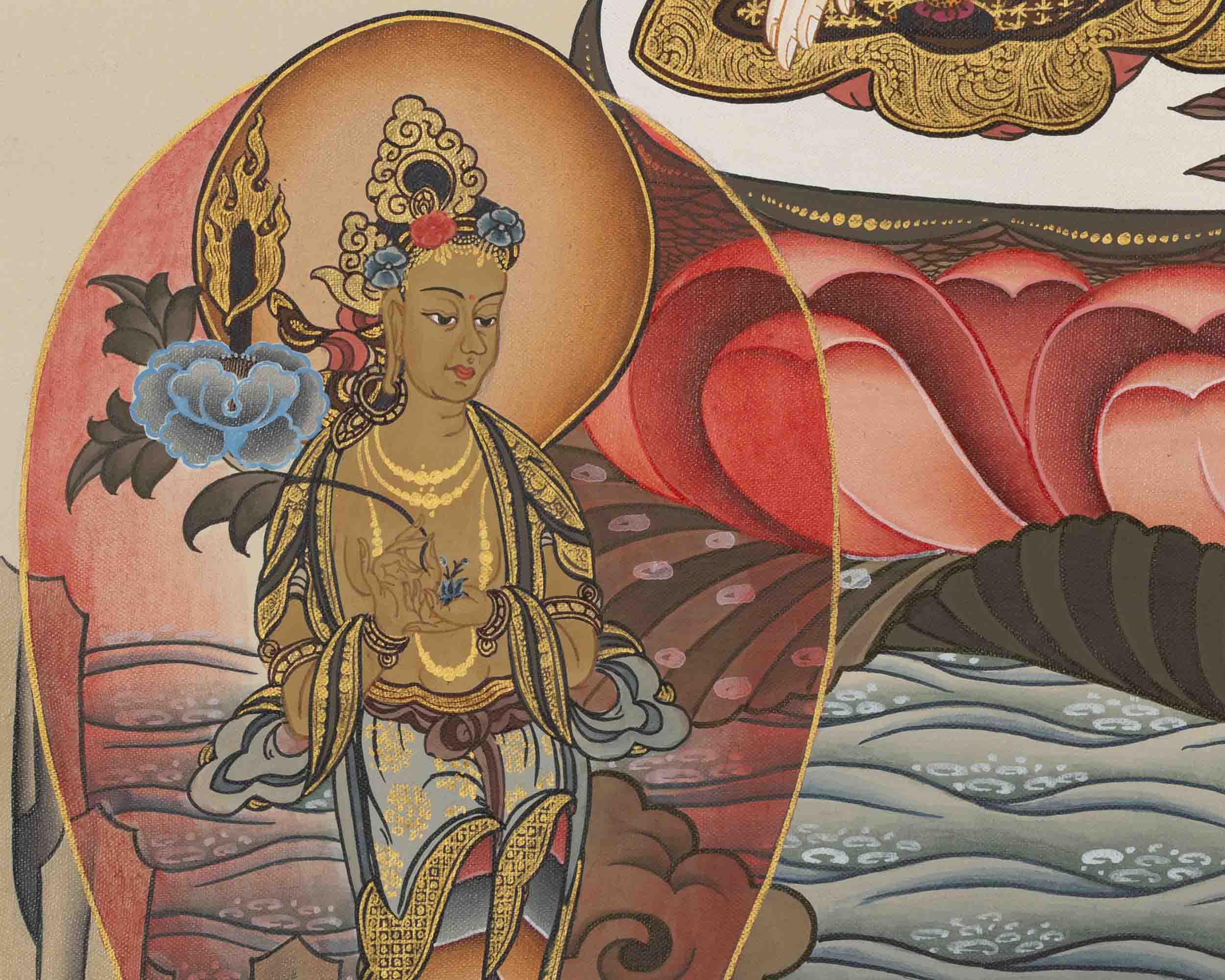Tibetan White Tara Thangka | Female Bodhisattva Art | Wall Decors