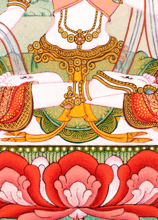 Mini White Tara Thangka | Traditional Tibetan Art