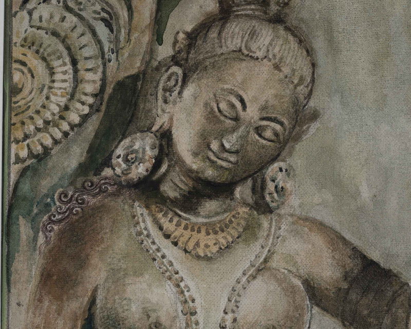 Maya Devi and Buddha In A Thangka Art Print | Mother Of Shaykamuni Buddha in Tibetan Poster