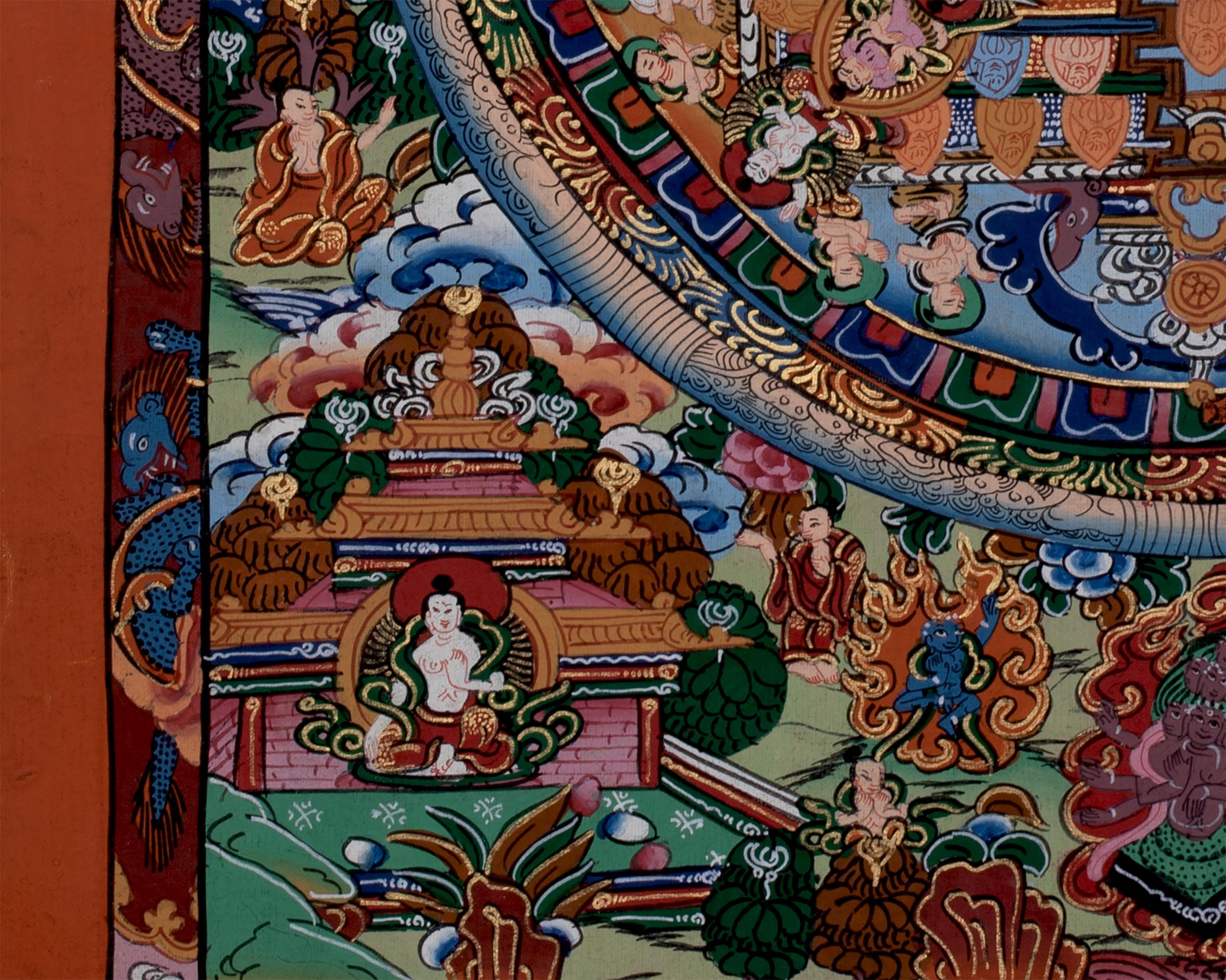 Rare Vintage Hand Painted Buddha Mandala | Buddhist Art