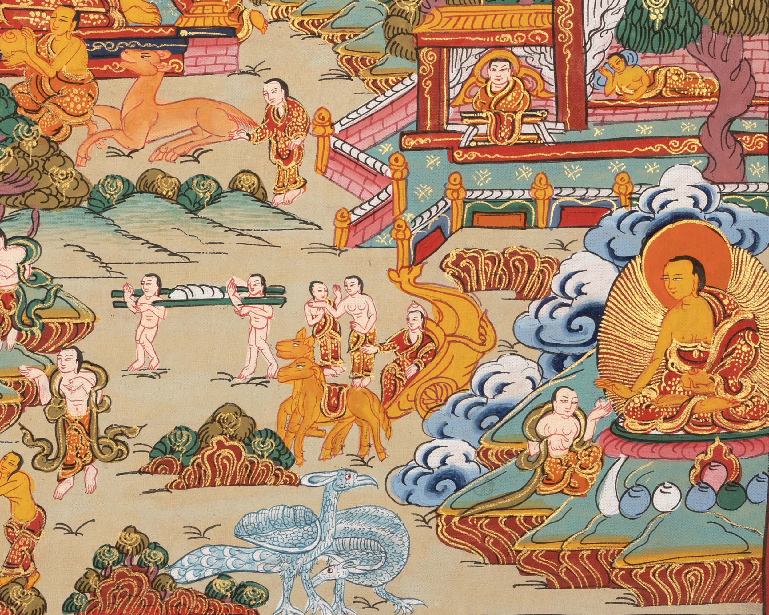 Vintage Buddha Life Story | Wall Decoration Painting