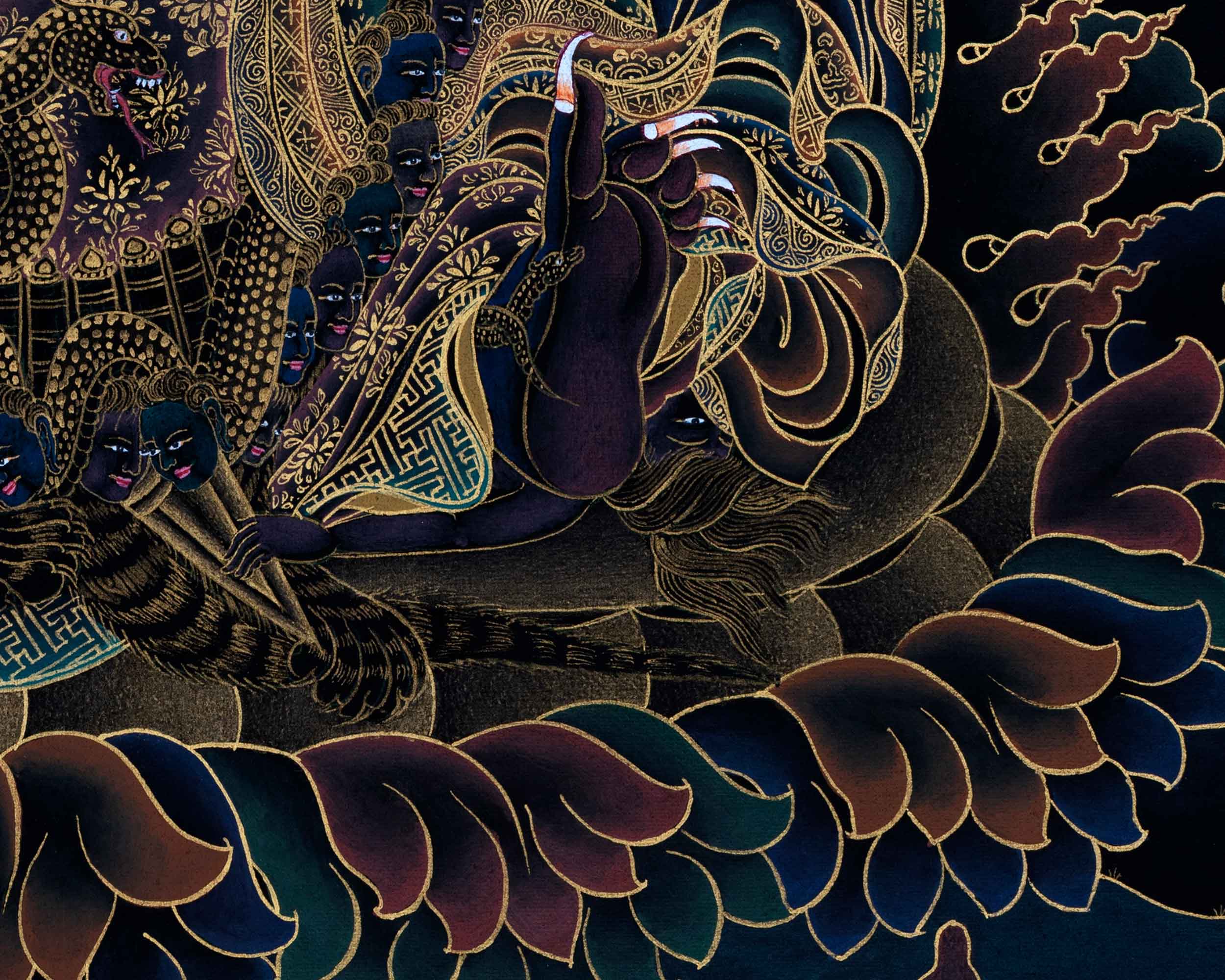 Bernagchen Mahakala Thangka | Traditionally Hand Painted Art