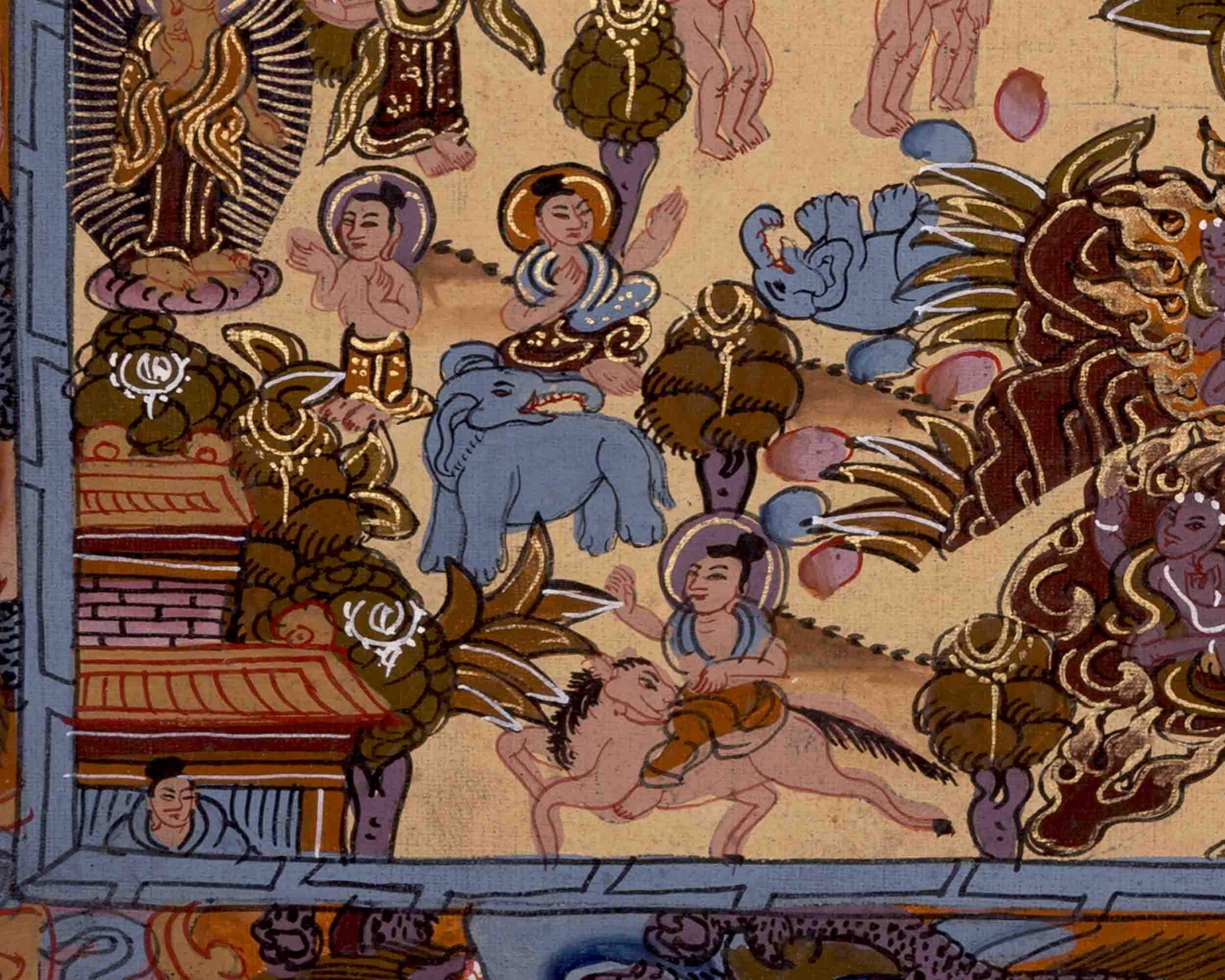 Buddha Life Story Thangka | Religious Buddhist Thangka