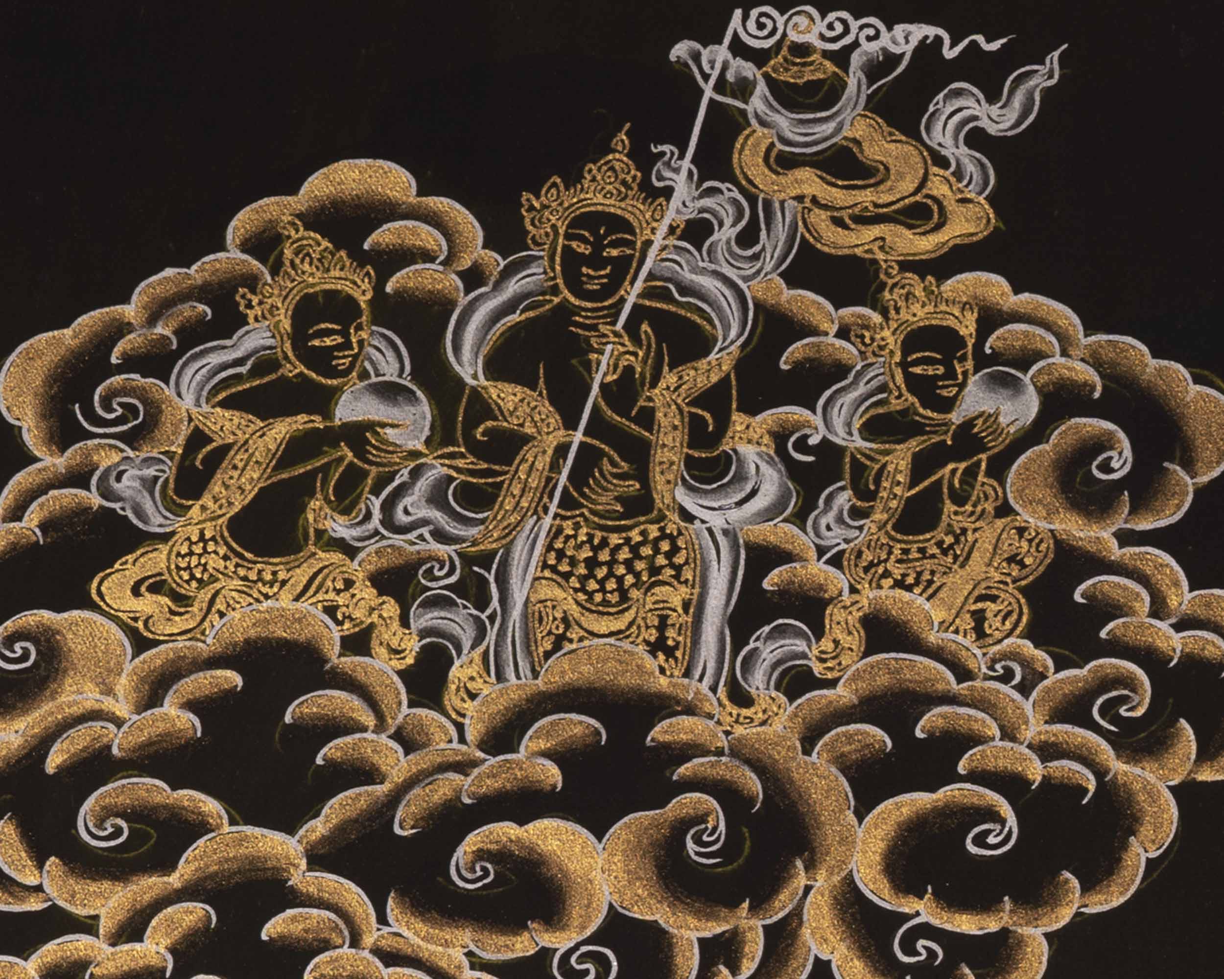 Buddha Shakymuni Thangka | 24K Gold Painted Art