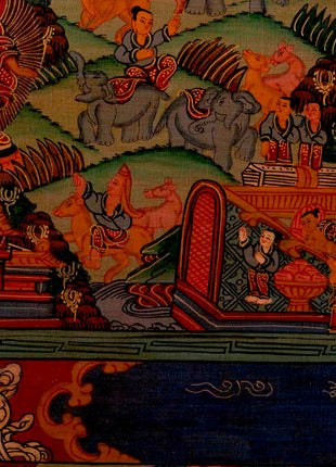 Shakyamuni Budda's Life Story | Oil Varnished Thangka | Wall Decors