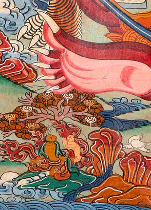 Brocaded Wheel Of Life Thangka | Traditional Tibetan Art | Wall Decors
