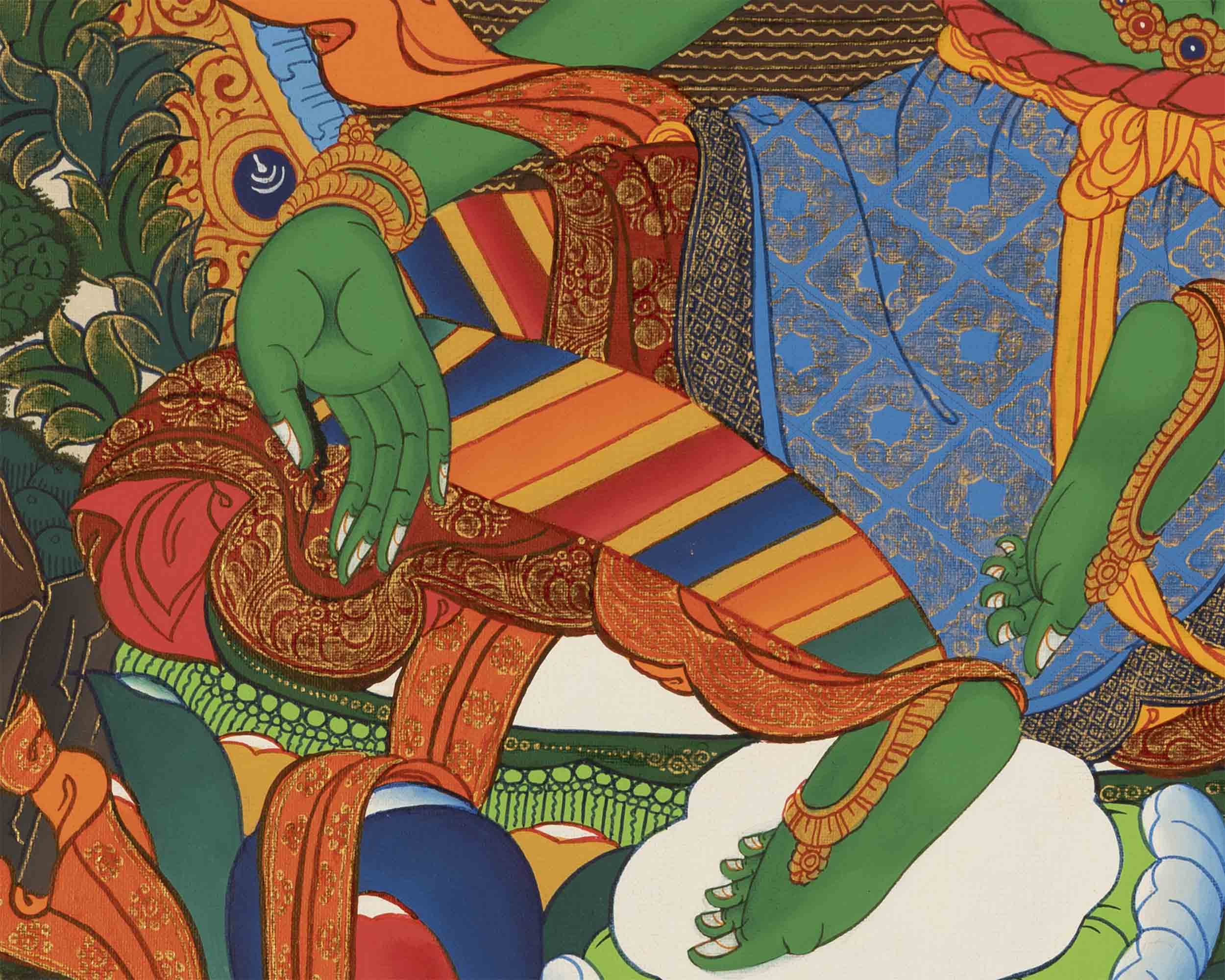 Buddhist Green Tara Thangka | Handpainted Artworks | Wall Decors