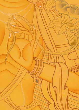 Original Manjushree Thangka | Full 24K Gold Style | Religious Wall Decors