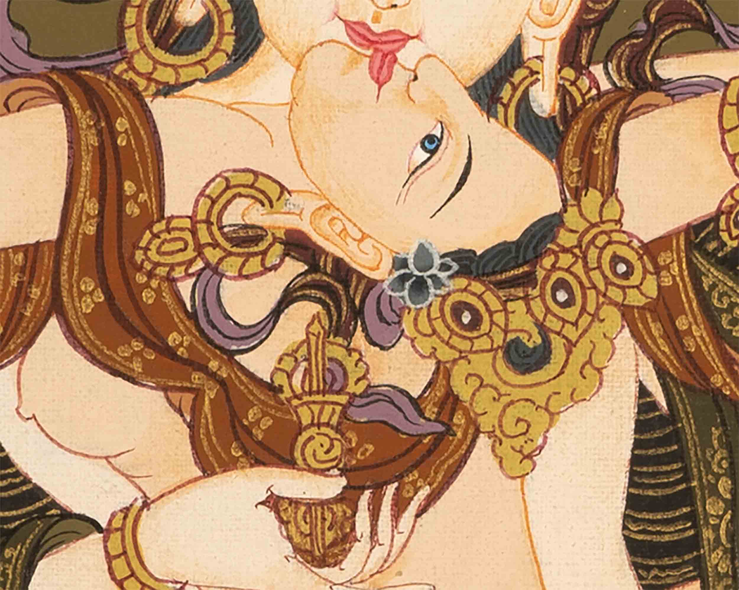 Vajrasattva Thangka | Religious Wall Decoration