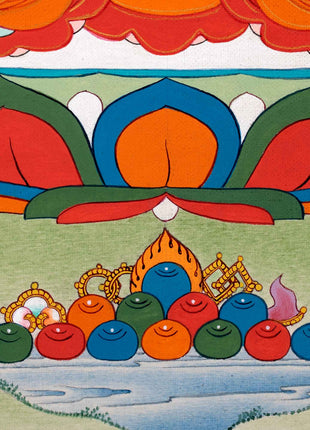 Small Buddha Amitabha Prayer Thangka | Tibetan Art of Infinite Light Deity