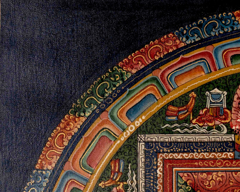 Traditional Mandala Thangka | Tibetan Handpainted Art | Religious Wall Decors