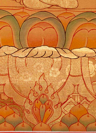 Gold Style Shakyamuni Buddha Thangka |  Zen Buddhism