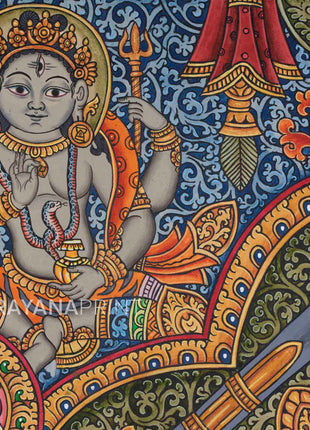 8 Armed Shree Ganesha Pauba Giclee Art Print | The Deity Of Remover Of Obstacles Print For Decoration