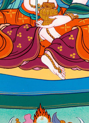 Lhacham Mandarva Thangka | Traditionally Hand Painted Tibetan Dakini Painting