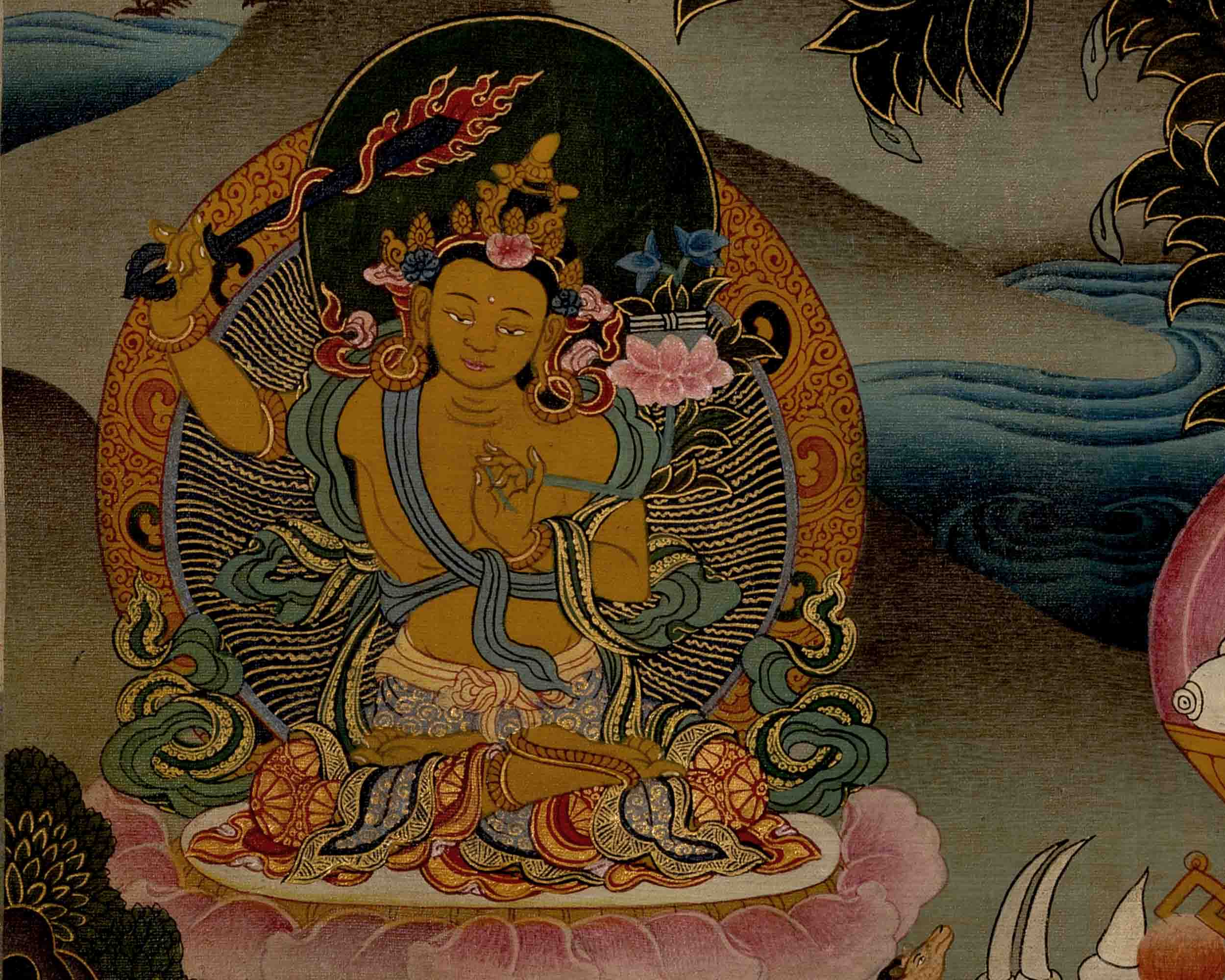 Avalokitesvara Chengrezig | Traditional Tibetan Thangka | Wall Decors