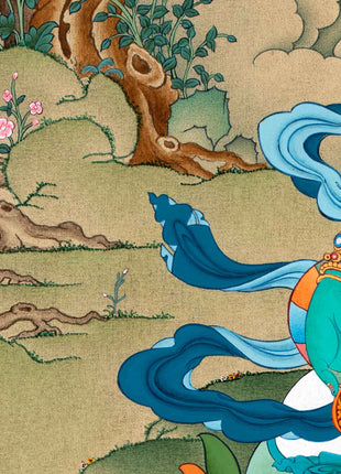 Green Tara Meditation Thangka | Deity of Compassion | Tibetan Art