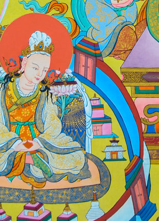 Pema Jugne Thangka | Guru Rinpoche Manifestation | Traditional Artwork