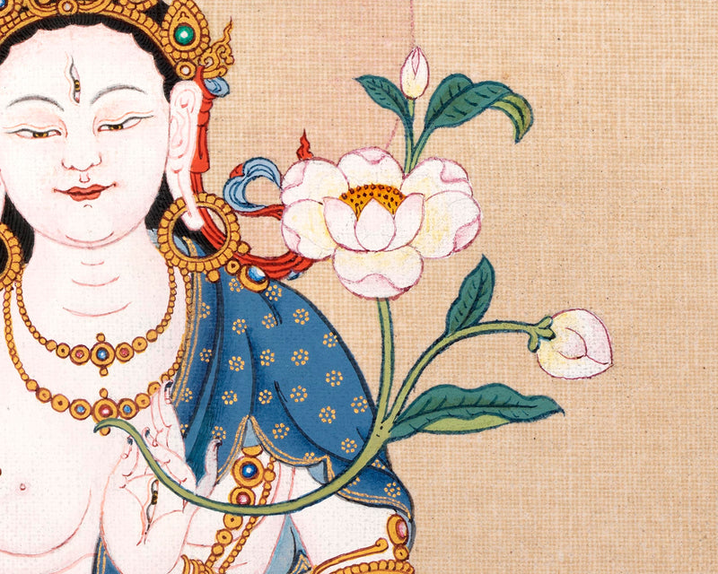 White Tara Traditional Painting | White Tara Thangka