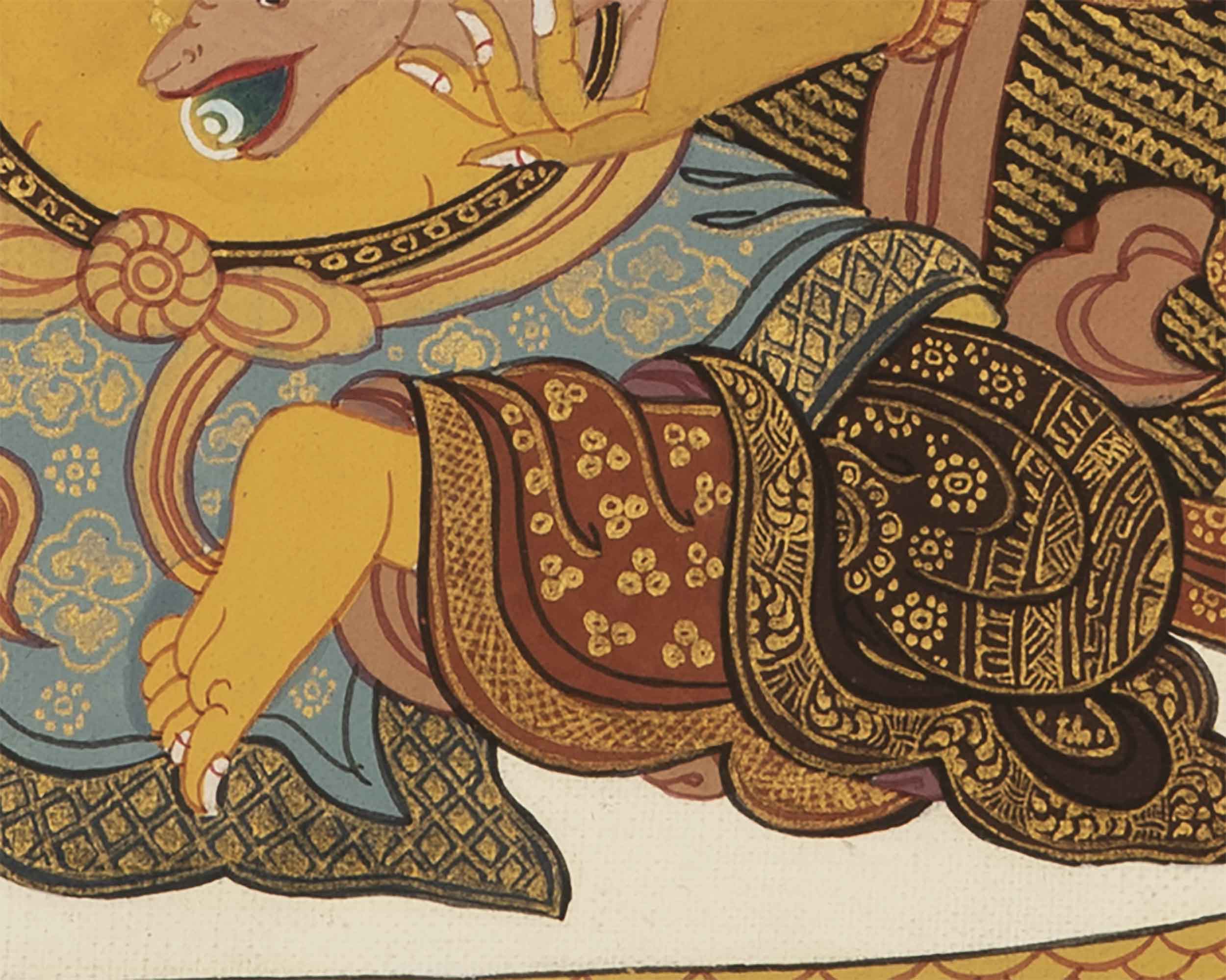 Jambhala Thangka | Traditional Tibetan Art | Wall Decor Painting