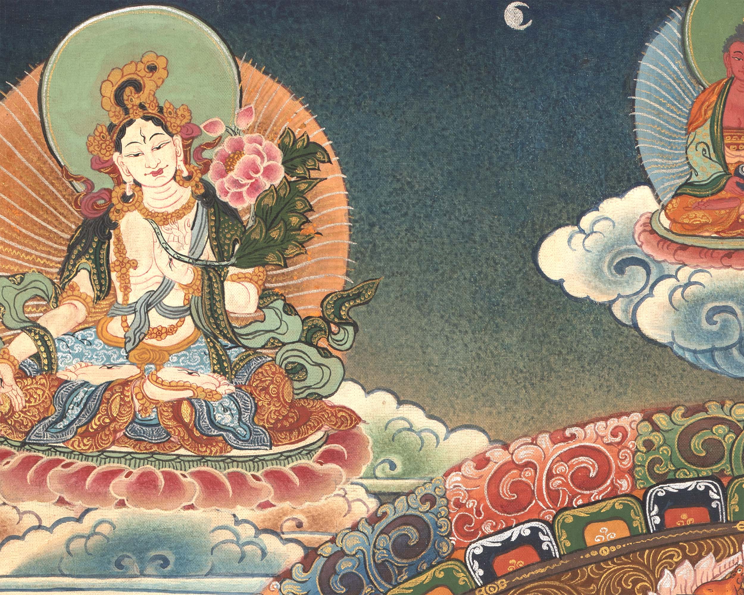 Chenrezig Mandala Thangka | Handpainted Religious Buddhist Art