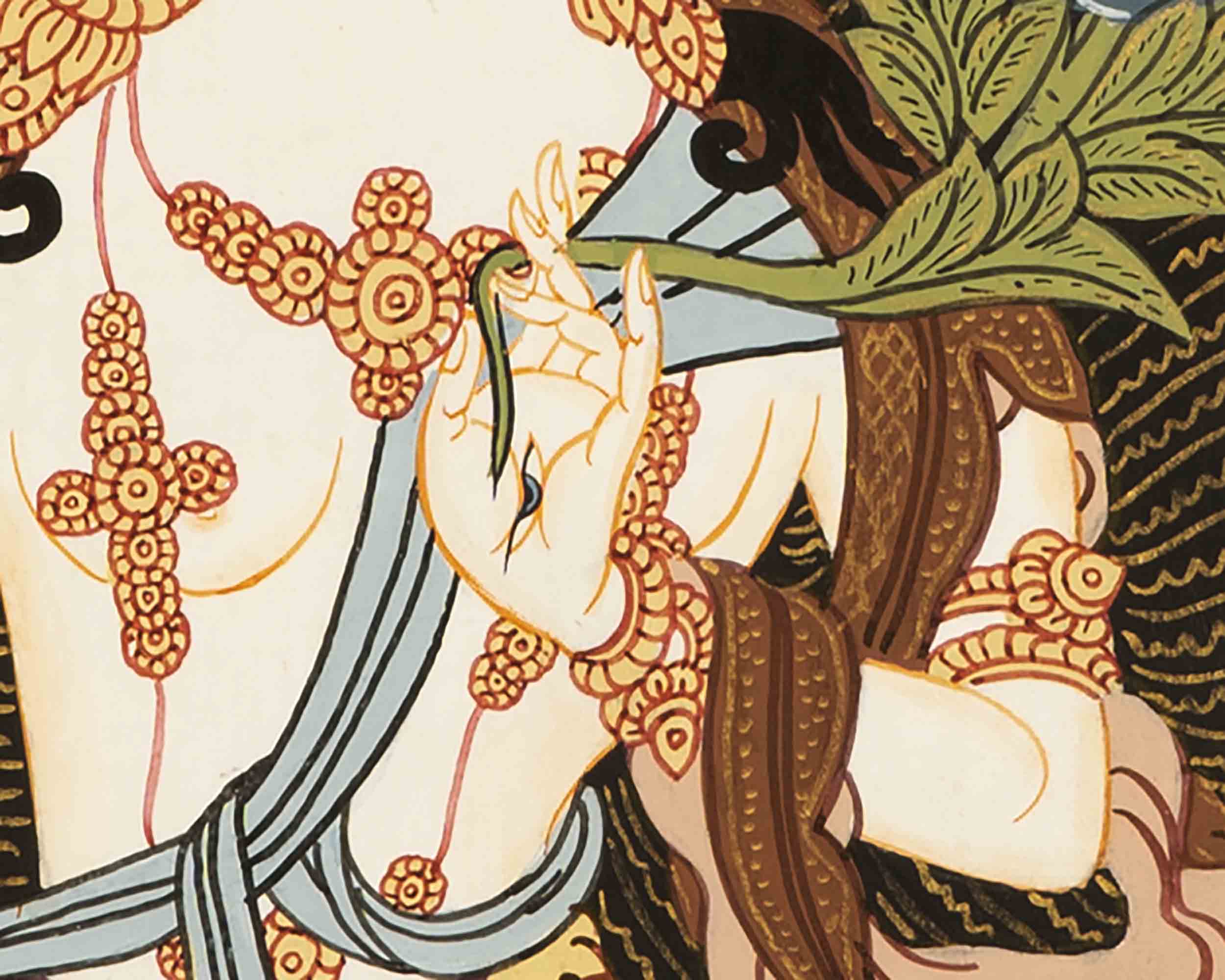 Goddess White Tara | Traditional Thangka Art | Wall Hanging Decoration