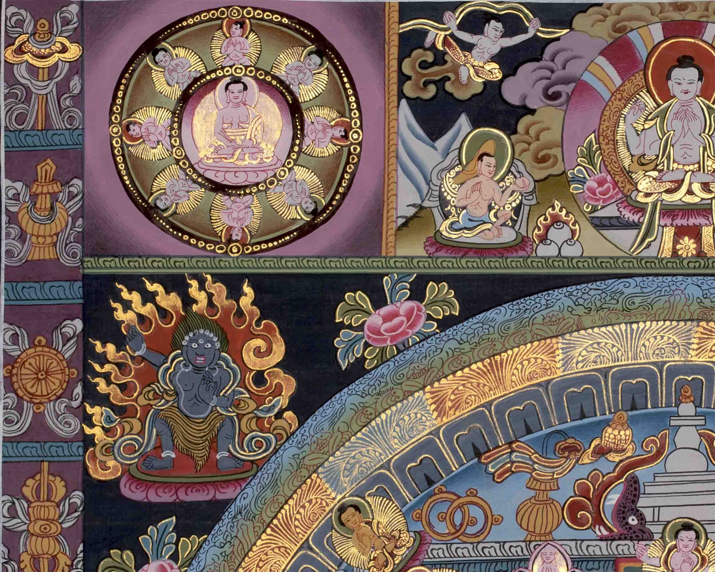 Original Hand painted Buddha Mandala | Tibetan Wall Decoration Painting