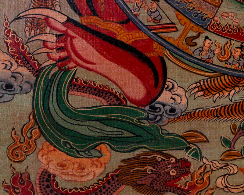 Oil Varnished Bhavachakra Thangka | Religious Buddhist Art | Wall Decors