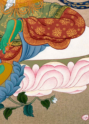 Green Tara Thangka Painting | Traditional Tibetan Art
