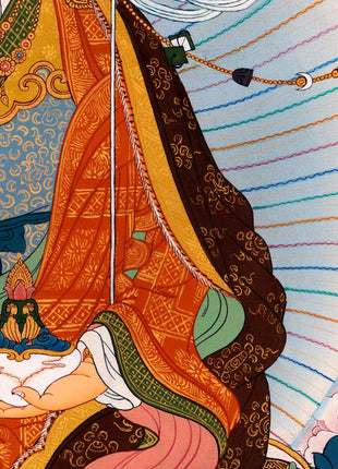 Wrathful Padmasambhava Thangka Painting | Himalayan Buddhist Art